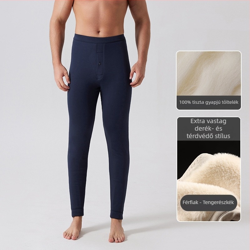 Gyapjú bélelt melegítő nadrág háromrétegű, extra vastag 301–350 g/m², fleece bélés, térd- és derékvédővel