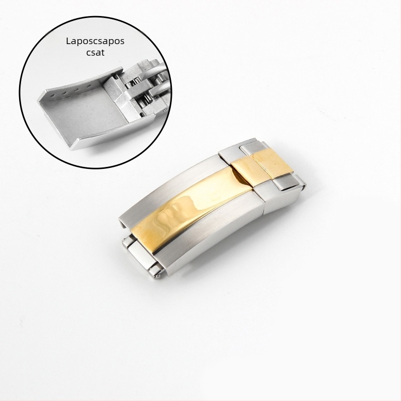 Rozsdamentes acél összecsukható csat karóraszíjakhoz; Rolex-kompatibilis (Submariner, Daytona); HH-Buckle 00135, Huahang; 2024 nyár, eredeti dizájn