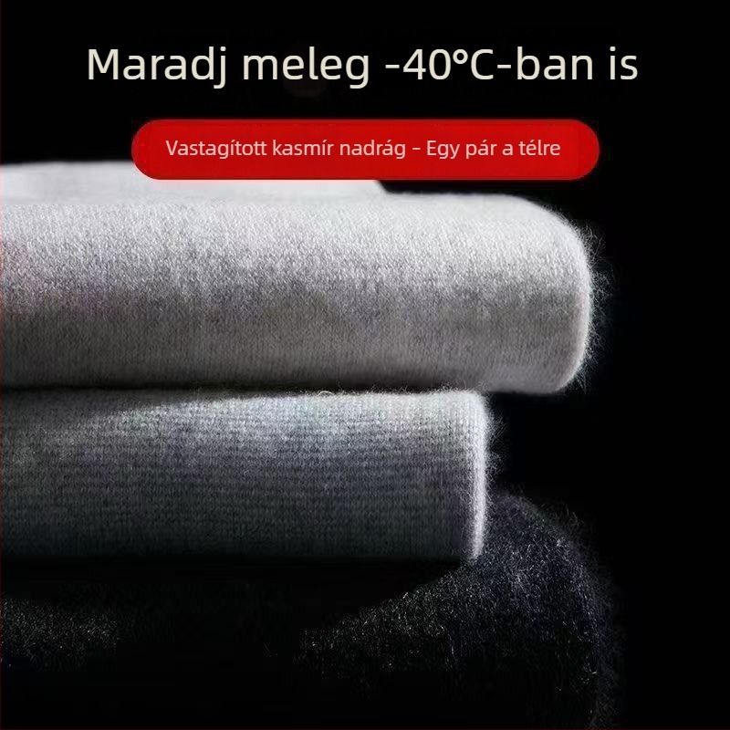Kiváló minőségű vastag gyapjú leggings téli 2025, rendkívül puhák és rugalmasak, kasmír tartalmú, uniszex meleg alsóruha