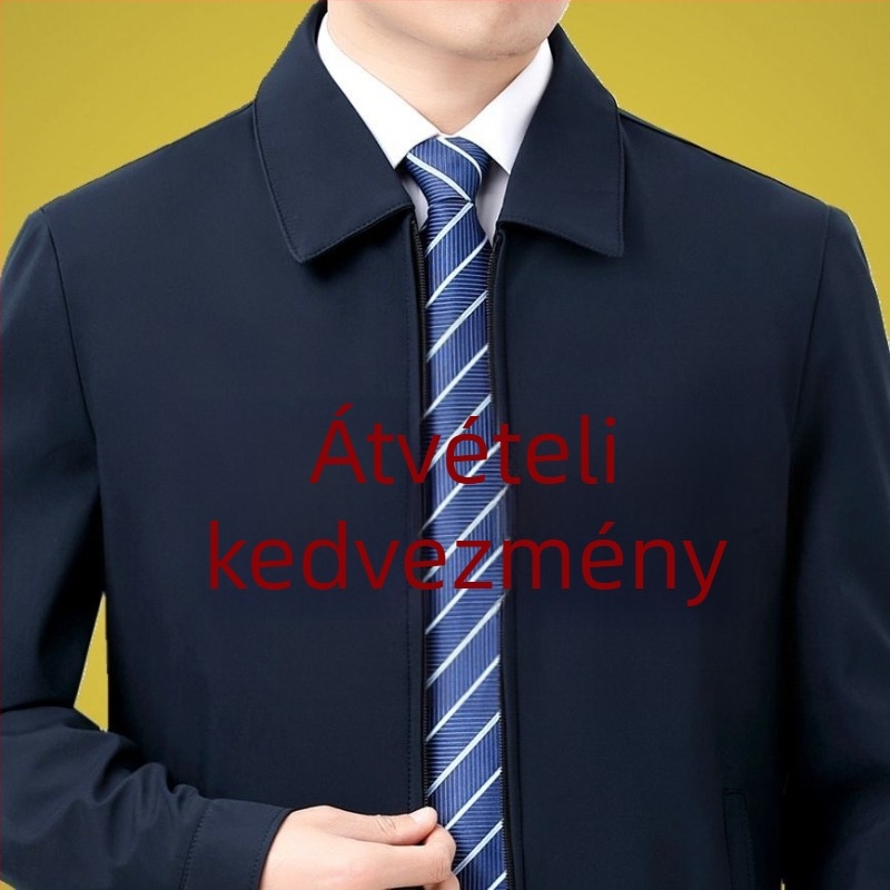 Férfi könnyű kabát tavasz-őszi szezonra, lezser rövid szabás, plusz méret