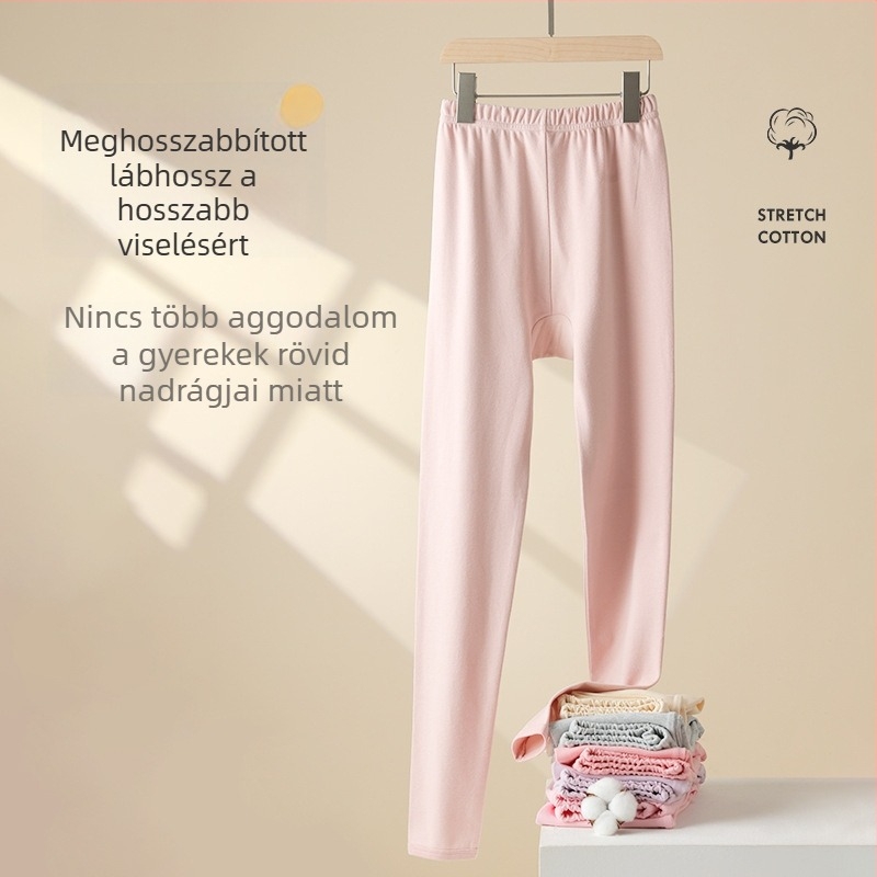 Pamut thermális leggings lányoknak és tiniknek, vékony alapréteg nadrág