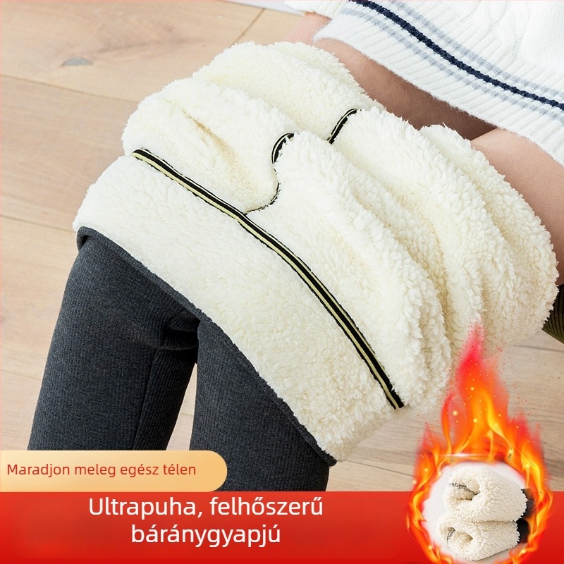 Női vastag, meleg leggings fleece-beléssel, magas derekú, hasformázó hatással