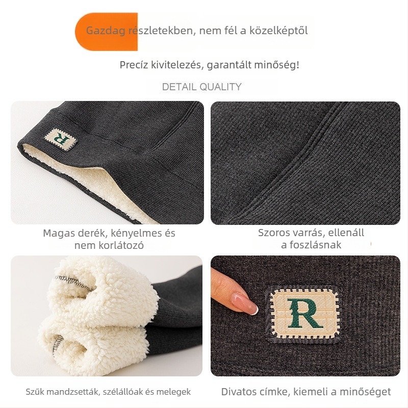 Női vastag, meleg leggings fleece-beléssel, magas derekú, hasformázó hatással