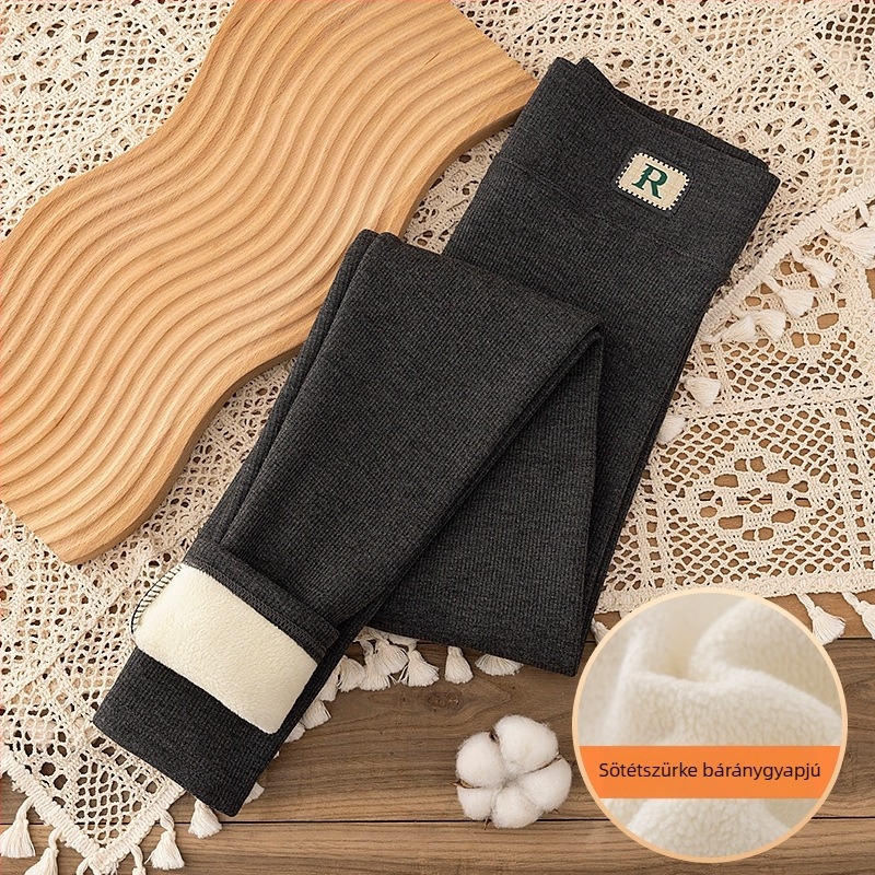Női vastag, meleg leggings fleece-beléssel, magas derekú, hasformázó hatással