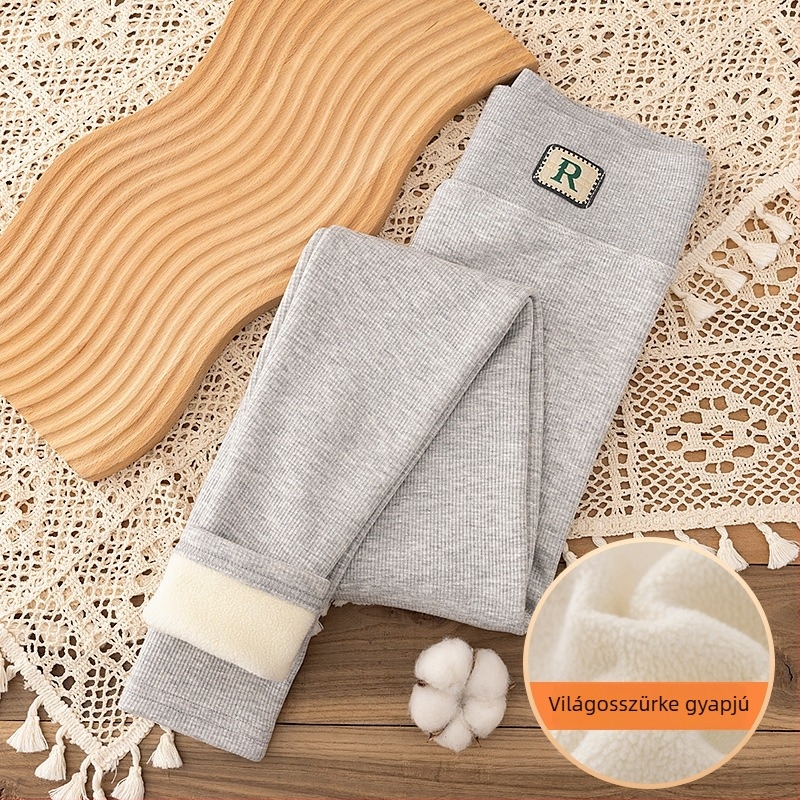 Női vastag, meleg leggings fleece-beléssel, magas derekú, hasformázó hatással