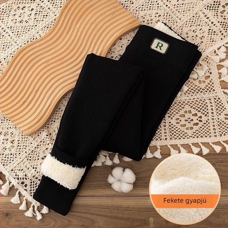 Női vastag, meleg leggings fleece-beléssel, magas derekú, hasformázó hatással