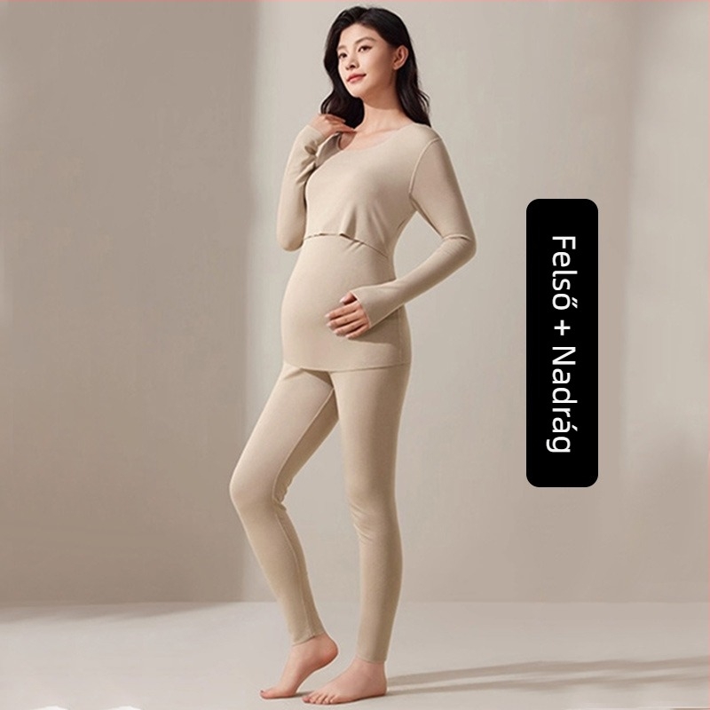 Várandósszülés utáni meleg alsónemű készlet őszre és télre, szoptatós pizsama, hálóruha, tavaszi összeállítás