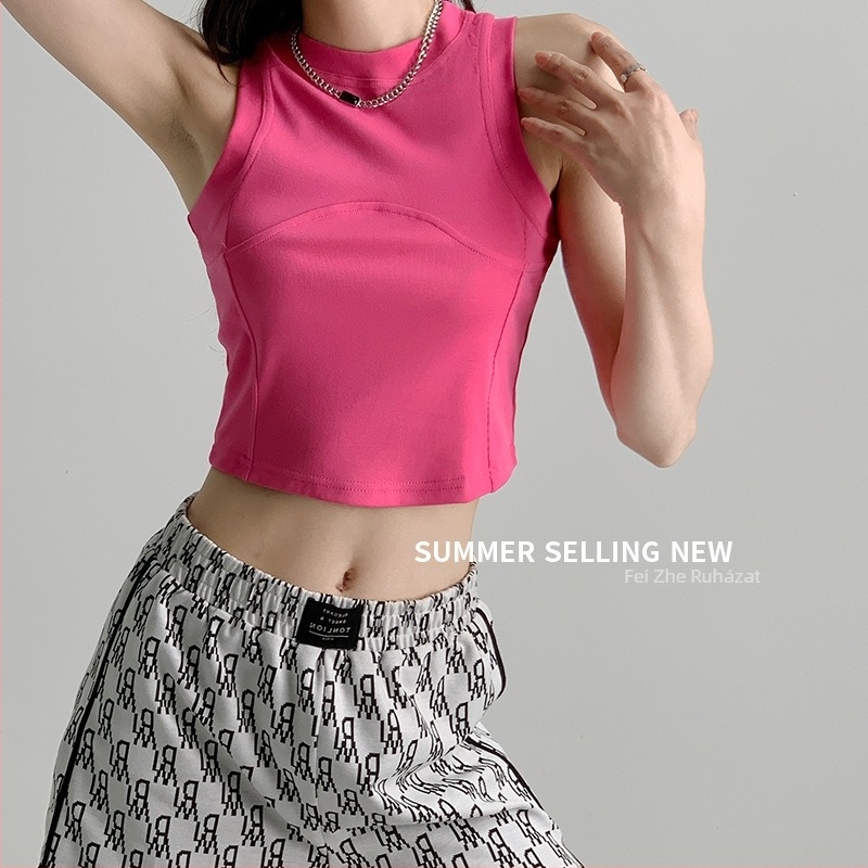 Női ujjatlan sling felső – Slim fit (Pamut 70–80%, Poliészter <30%, Hossz 40–50 cm)