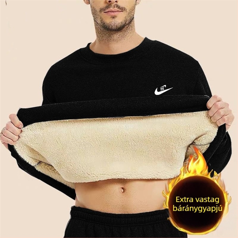 2023 Északi fleece férfi kapucnis, vastag bélelt felső, mindennapi sportos pulóver, plusz méret