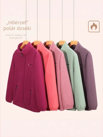 Női 2025-ös fleece kabát, finom fleece, meleg, mindennapi viselet