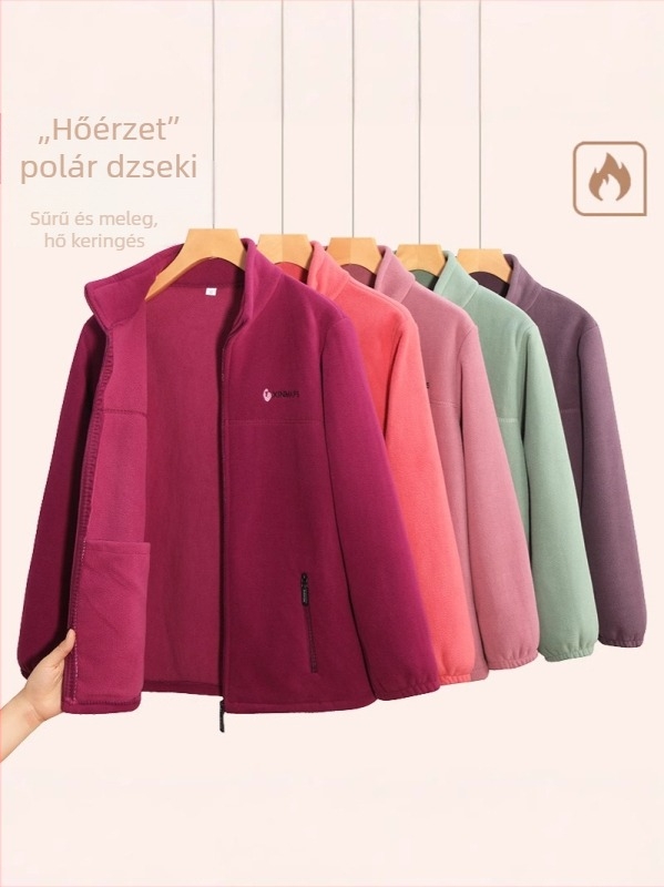 Női 2025-ös fleece kabát, finom fleece, meleg, mindennapi viselet