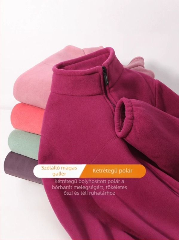 Női 2025-ös fleece kabát, finom fleece, meleg, mindennapi viselet