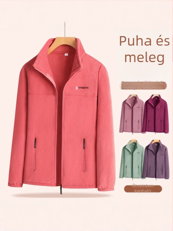 Női 2025-ös fleece kabát, finom fleece, meleg, mindennapi viselet