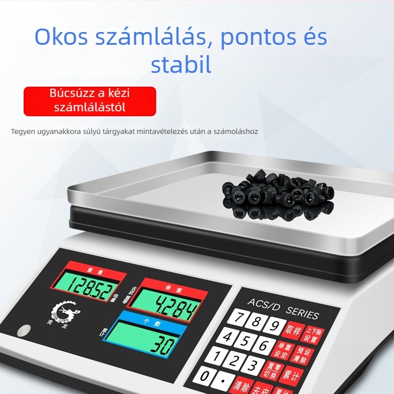 Precíziós elektronikus számoló mérleg Wanlong ACS-M18, elektronikus mérés, akkumulátoros működés, többfunkciós használat