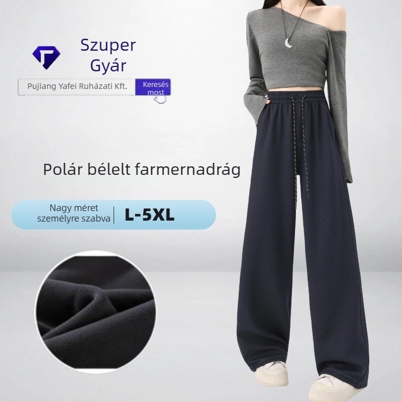 Magas derekú farmer, egyenes szabás, casual; pamut denim elasztánnal; poliészter bélés; vastag anyag; 2025 téli.