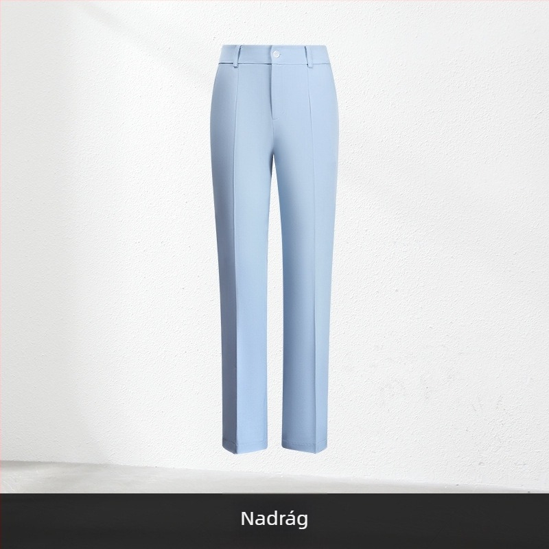 Női irodai öltöny két darabból, őszi 2024, poliészter anyag, 90–95% poliészter rost, középméretű szoknya, hosszú ujjú