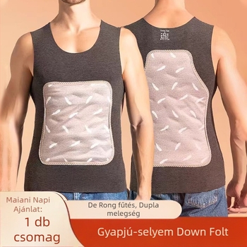 Uniszex meleg toll mellény fleece bélésével, vastag, ujj nélküli, egyrétegű