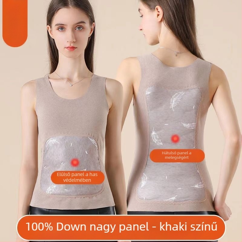 Uniszex meleg toll mellény fleece bélésével, vastag, ujj nélküli, egyrétegű