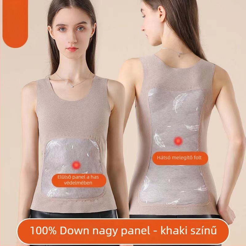 Uniszex meleg toll mellény fleece bélésével, vastag, ujj nélküli, egyrétegű