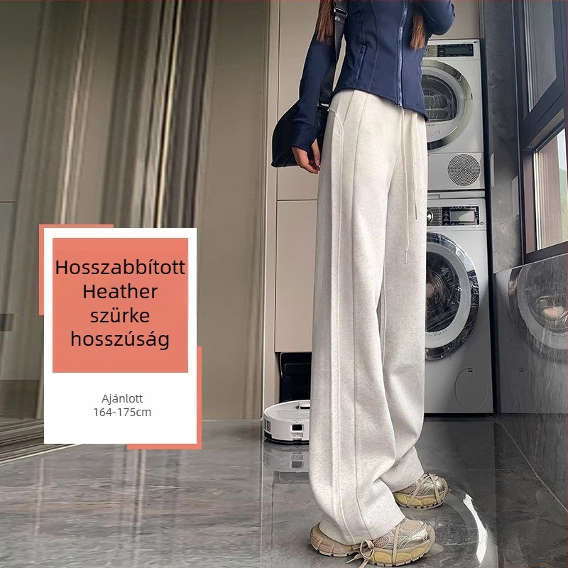 Női Modal-Spandex nadrágok, lazán szabott, magas derekú, hosszú, vastag anyag (Modal-Spandex; lazán szabott; magas derekú; hosszú; vastag anyag)