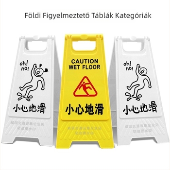 A-formájú figyelmeztető tábla csúszós lépcsőkhez, műanyag, modell 985, Zhejiang