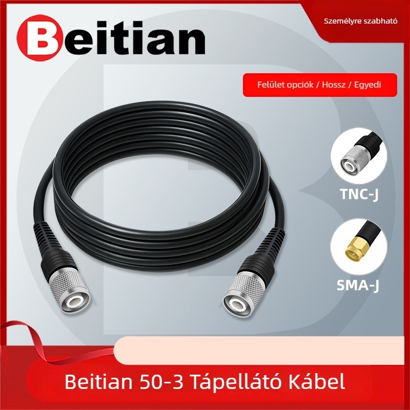 RTK antenna tápláló koaxiális kábel, TNC-SMA csatlakozó, tiszta réz, fej formájú SYV50-3, rögzített alap