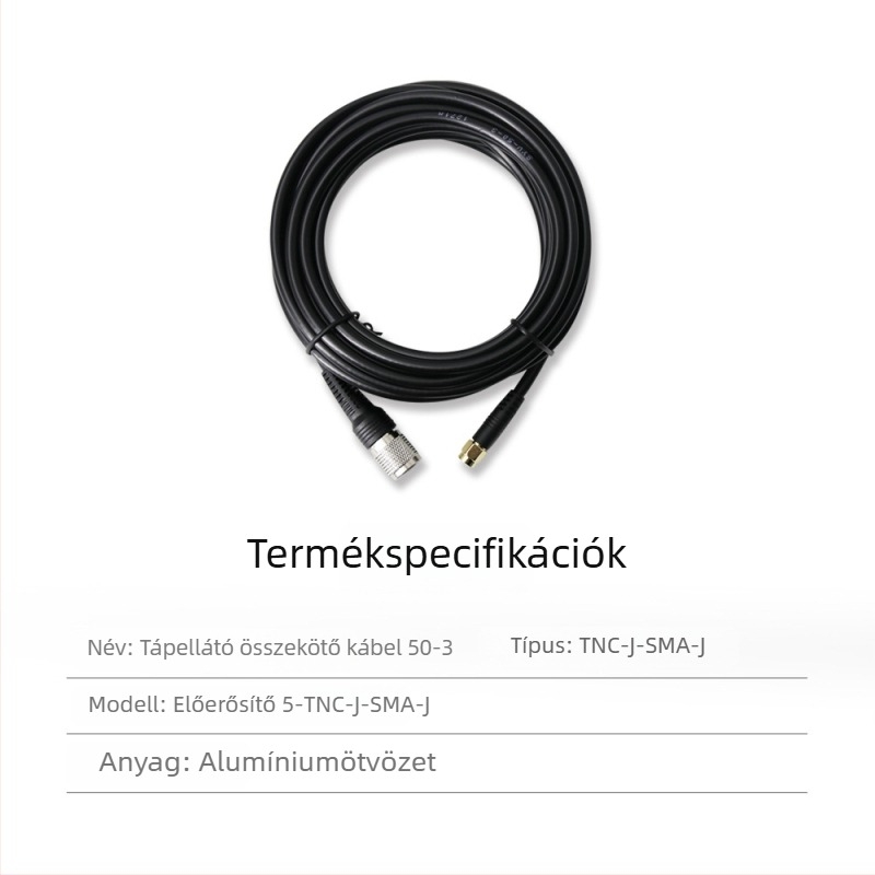 RTK antenna tápláló koaxiális kábel, TNC-SMA csatlakozó, tiszta réz, fej formájú SYV50-3, rögzített alap