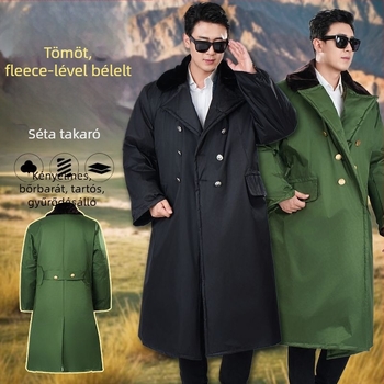 Hosszú meleg téli kabát fleece béléssel, Chenille anyag, 90–95% Spandex