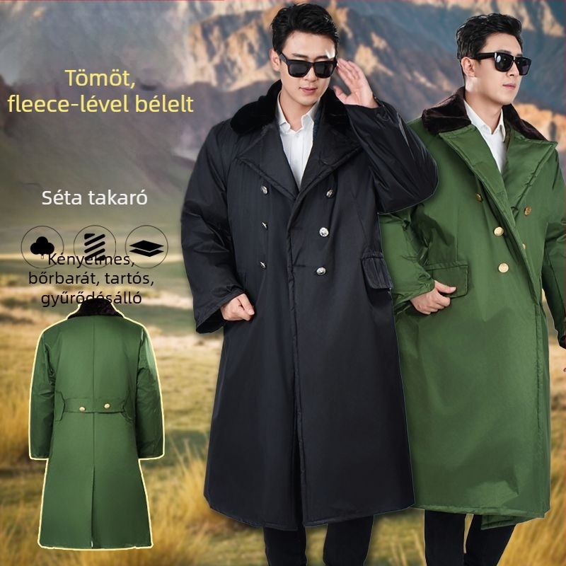 Hosszú meleg téli kabát fleece béléssel, Chenille anyag, 90–95% Spandex