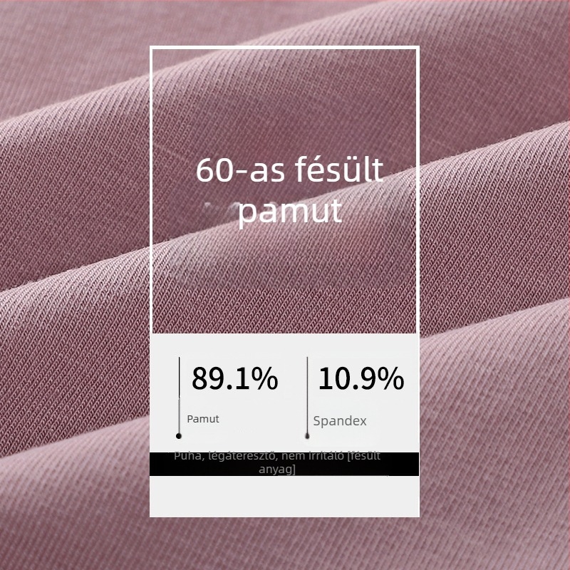 80-count finomított pamutból készült női magas derekú alsónemű, antibakteriális, hasat szorít, csípőt emel, pamut betéttel a szeméremrészben, nagy méret