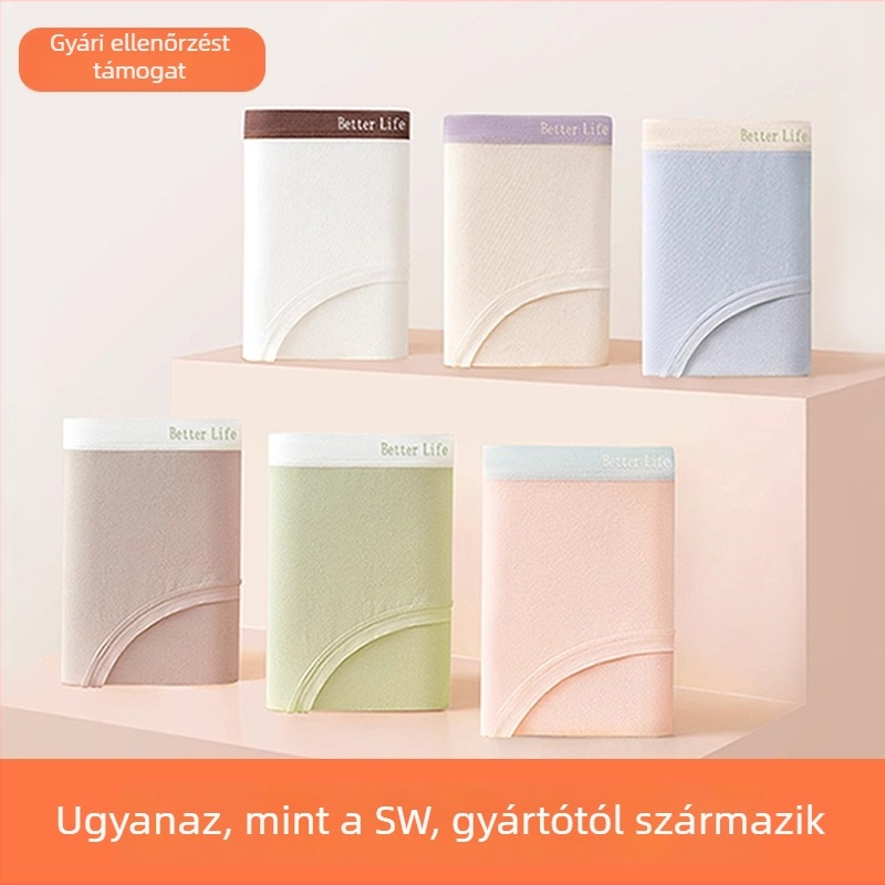 Női pamut alsónemű középmagas derekú, antibakteriális, lélegző, intim része 100% pamut