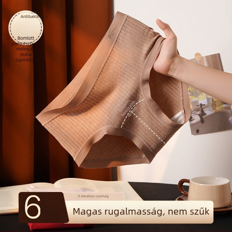 Lányok Triangel-stílusú alsónemű bambuszrostból, Mulberry selyem bélés, középmagas derék, kötött