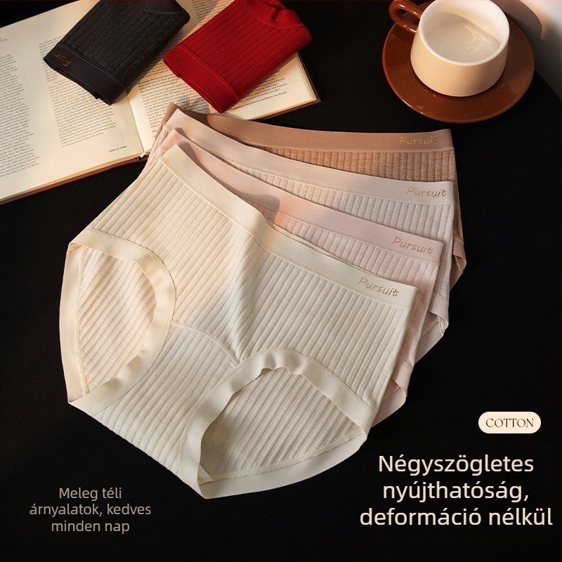 Lányok Triangel-stílusú alsónemű bambuszrostból, Mulberry selyem bélés, középmagas derék, kötött