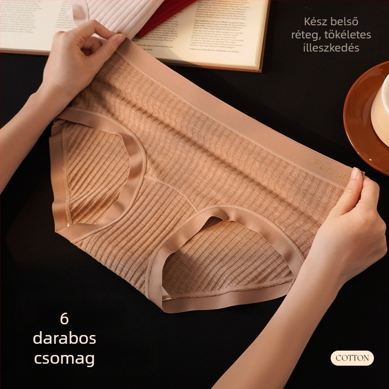 Lányok Triangel-stílusú alsónemű bambuszrostból, Mulberry selyem bélés, középmagas derék, kötött