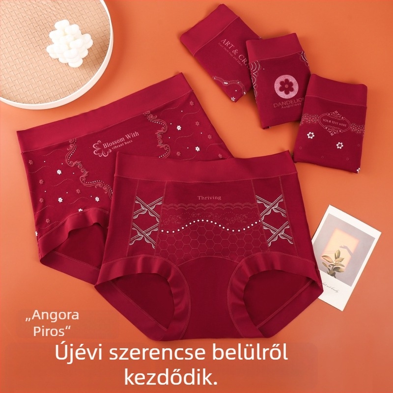 Női magas derekú modál bugyi, fenékemelés és hasi feszesítés, légáteresztő, virágmintás