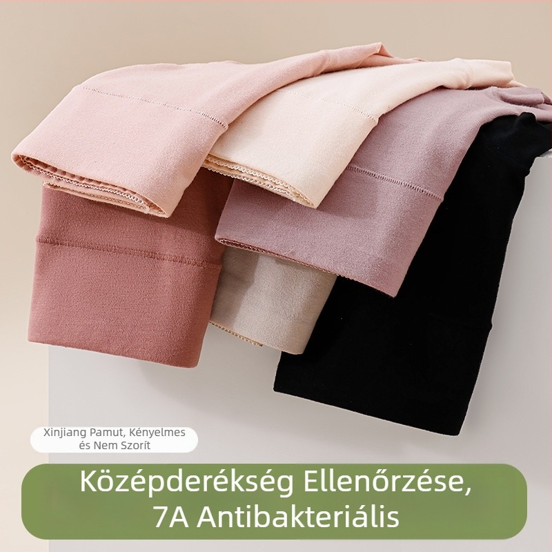 Női középmagasságú pamut antibakteriális bugyi, hasi támasz és testformázó hatás