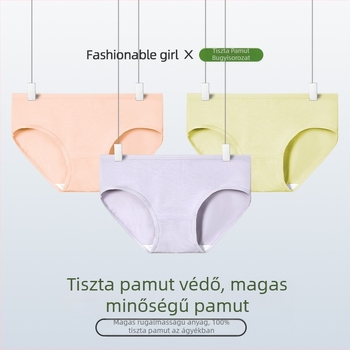 Női pamut alsónemű antibakteriális védelemmel, középmagasságú derék, belső pamut bélés, lélegző