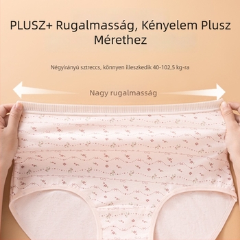 Női magas derekú haskontrollos fehérneműk, 100% pamut, antibakteriális, teljes pamut környék, varrás nélküli, 2026-os modell, plusz méret, háromszög fazonú
