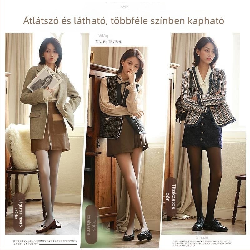 Langsha Női egyrészes formázó harisnya, szürke átlátszó, nylon 220 g, ősz-tél