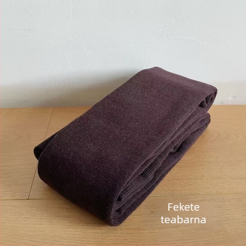Női őszi-téli pamut alapú, vastagított meleg harisnya, finom csíkokkal, formázó panellel, szürke alapon