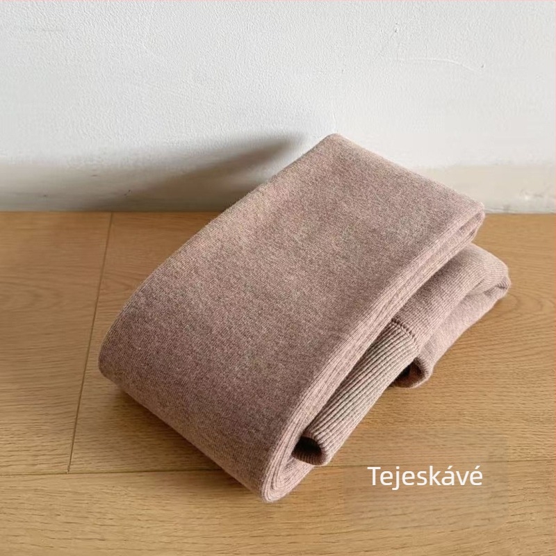 Női őszi-téli pamut alapú, vastagított meleg harisnya, finom csíkokkal, formázó panellel, szürke alapon
