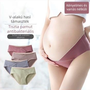 Kapok Village Alacsony derekú kismama fehérnemű, 100% pamut, antibakteriális intim rész, a korai–késő terhességre, alsó