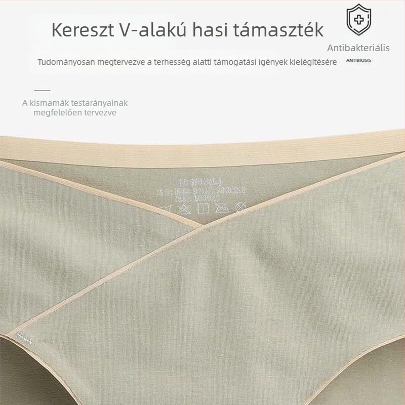 Kapok Village Alacsony derekú kismama fehérnemű, 100% pamut, antibakteriális intim rész, a korai–késő terhességre, alsó