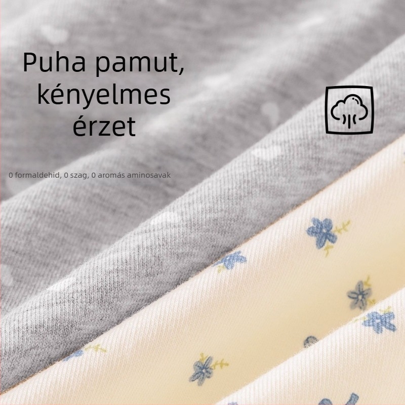 Női 100% pamut boxeralsó virágmintával, antibakteriális, pamut belső réteg a szeméremrészen, középmagas derék