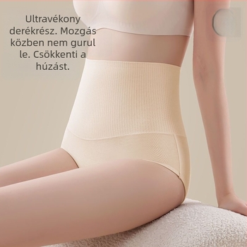 Pamut magas derekú női alsó, haskontrollal és fenékemeléssel, légáteresztő, testformáló fazon, háromszög fazon, plusz méret