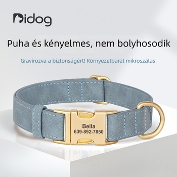 Gravírozott anti-eltűnés kutyanyakörv – kis, közepes és nagy kutyáknak, sétákhoz
