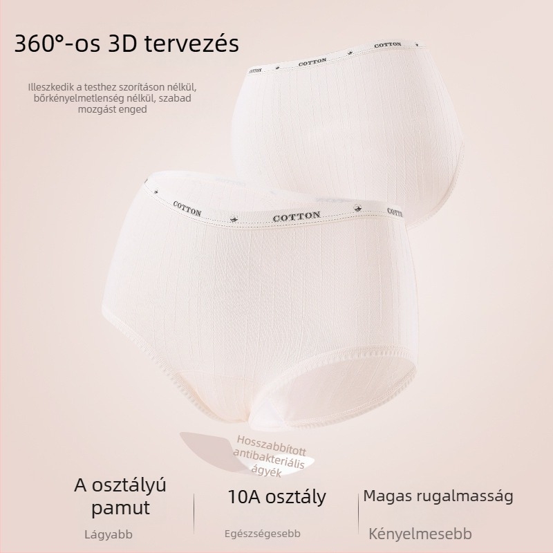 Lányoknak készült pamut alsónadrág, középső derekú, jacquard szövésű, 40-count pamut, belső 100% pamut, kód S3592#