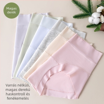 Női magas derekú pamut alsónemű, antibakteriális, lélegző, varrás nélküli, kényelmes