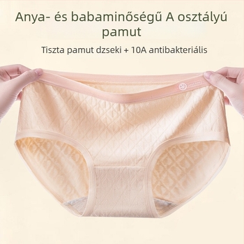 Női pamut alsónemű, A-kategória, hosszabb ágyékkal (10A), antibakteriális, lélegző, 100% pamut