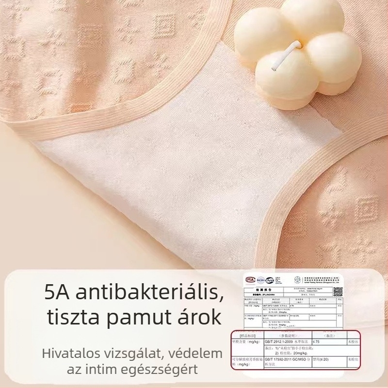 Női antibakteriális pamut alsónemű, magas derekú, csípőemelés, hasformázó